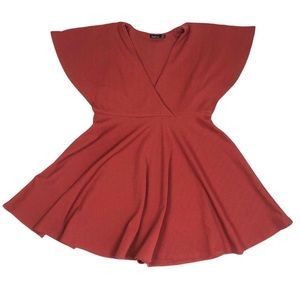 boohoo short flowy v-neck dress